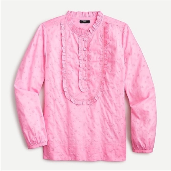 J Crew Pink Ruffle Floral Eyelet Larkspur Pink XXS - Picture 13 of 13